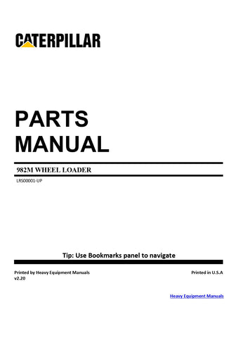 DOWNLOAD CATERPILLAR 982M WHEEL LOADER PARTS MANUAL LRS