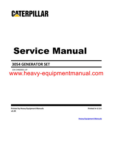 Download Caterpillar 3054 GENERATOR SET Full Complete Service Repair Manual CHN