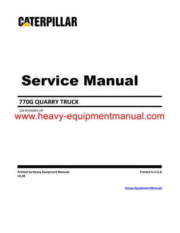 Download Caterpillar 770G Quarry Truck Service Repair Manual KD2