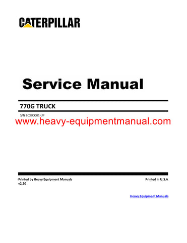 Download Caterpillar 770G Truck Service Repair Manual ECX