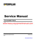 Download Caterpillar 771D Quarry Truck Service Repair Manual 6JR