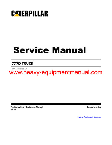 Download Caterpillar 777D Truck Service Repair Manual AGC