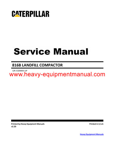 DOWNLOAD CATERPILLAR 816B LANDFILL COMPACTOR SERVICE REPAIR MANUAL 15Z