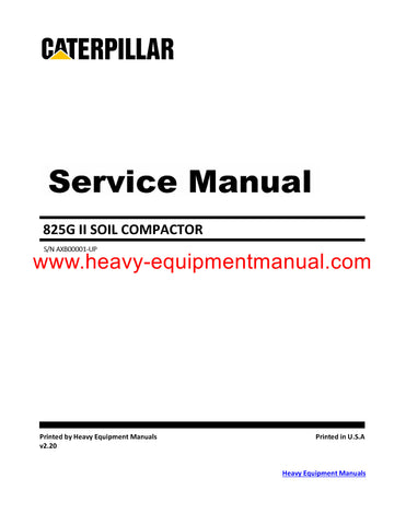 DOWNLOAD CATERPILLAR 825G II SOIL COMPACTOR SERVICE REPAIR MANUAL AXB