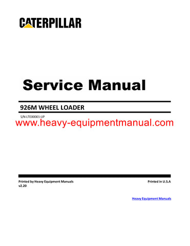 DOWNLOAD CATERPILLAR 926M WHEEL LOADER SERVICE REPAIR MANUAL LTE