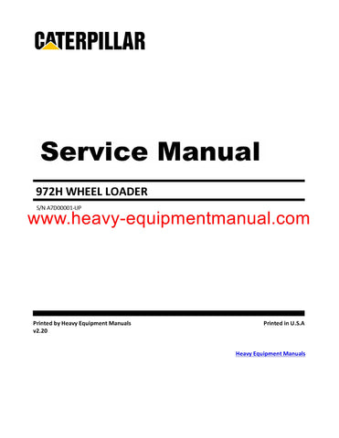 PDF Caterpillar 972H WHEEL LOADER Service Repair Manual A7D