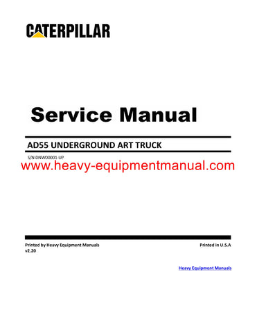 DOWNLOAD CATERPILLAR AD55 UNDERGROUND ART TRUCK SERVICE REPAIR MANUAL DNW