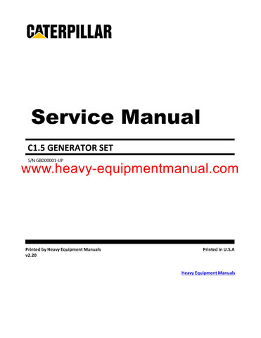 DOWNLOAD CATERPILLAR C1.5 GENERATOR SET SERVICE REPAIR MANUAL GBD