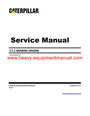 DOWNLOAD CATERPILLAR C7.1 MARINE ENGINE SERVICE REPAIR MANUAL JEZ