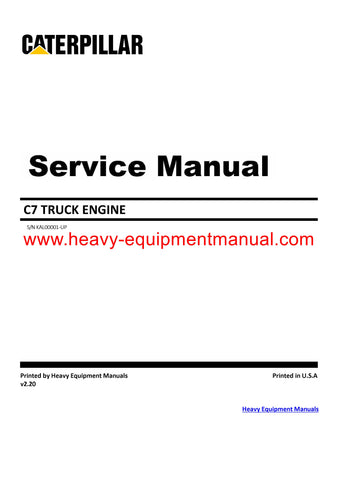 Download Caterpillar C7 TRUCK ENGINE Service Repair Manual KAL