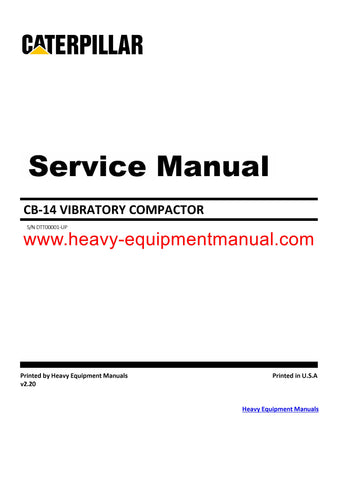 Download Caterpillar CB-14 VIBRATORY COMPACTOR Full Complete Service Repair Manual DTT