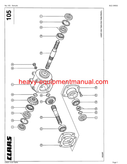 PDF Claas 1550 Liner Twin Swather Parts Manual – Heavy Equipment Manual