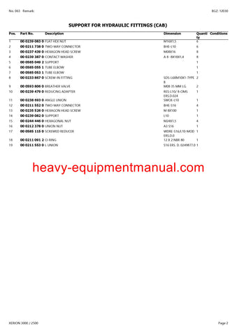 CLAAS XERION 3000 2500 TRACTOR PARTS CATALOG MANUAL