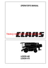 Claas Lexion 480, 470 Combine Harvester Operator's Manual