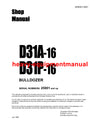 Download Komatsu D31A-16 Bulldozer Service Manual Sn 25001-up