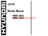 Hyundai HDF50 70A Forklift Truck Workshop Service Repair Manual