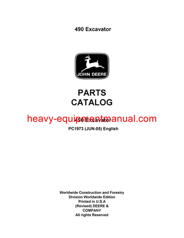 PC1973 - John Deere 490 Excavator Parts Manual