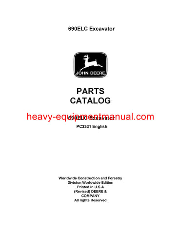 John Deere 690ELC Excavator Parts Manual PC2331