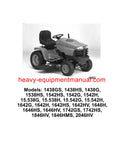 John Deere 1438 1538 1542,15.538 15 542 1642 1646 1742 1846 2046 Sabre Tractor Technical Service Repair Manual TM1769