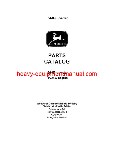 John Deere 544B Loader Parts Manual PC1403