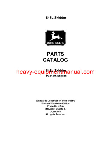 John Deere 848L Skidder Parts Manual PC11346