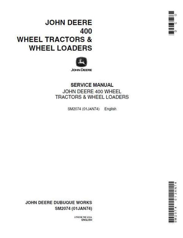 John Deere JD400 Tractor Service Repair Manual SM2074