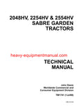 John Deere Sabre 2048HV 2254HV 2554HV Yard and Garden Tractor Technical Service Repair Manual tm1741