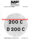 Massey Ferguson 200C D200C Crawler Loader Dozer Parts Catalog Manual