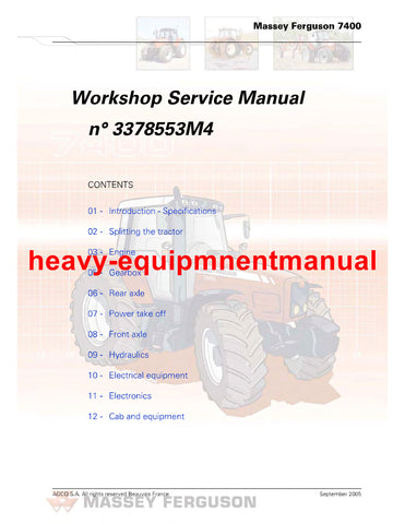 Massey Ferguson 7400 Series Tractor Service Repair Manual Download