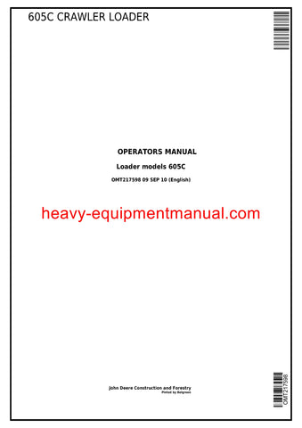 John Deere 605C Crawler Loader Operator's Manual OMT217598