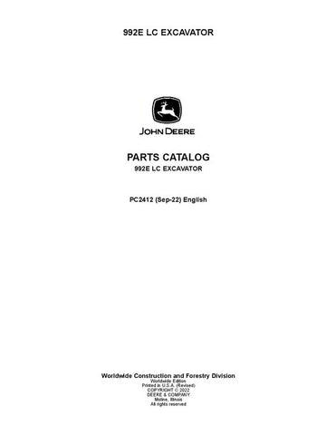 PC2412 - John Deere 992ELC Excavator Parts Manual