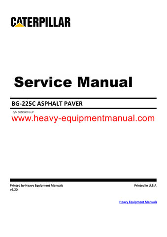 Download Caterpillar BG-225C ASPHALT PAVER Service Repair Manual 5GN