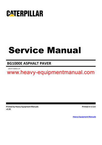 Download Caterpillar BG1000E ASPHALT PAVER Service Repair Manual RTT