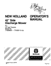 New Holland 42 Side Discharge Mower For LS Yard Tractor Operator's Manual 42872000