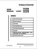 Case CX20B CX22B CX27B Hydraulic Mini Excavator Shop Service Repair Manual