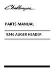 Challenger 9246 Auger Header Parts Manual Instant Download