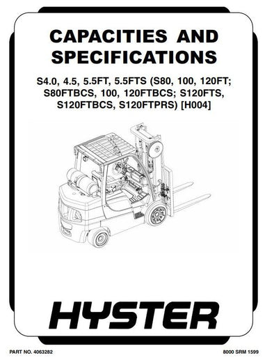 Hyster S80-100-120FT, S80-100FTBCS, S120FTS, S120FTPRS Forklift Truck H004 Series Service Repair Manual (USA)