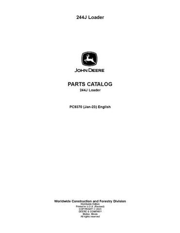 John Deere 244J Loader Parts Manual PC9370