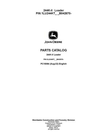 John Deere 244K-II K Series Loader Parts Manual PC15084