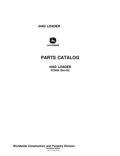 John Deere 444D D Series Loader Parts Manual PC2059