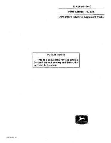 John Deere 5010 Series Scraper Parts Manual PC824