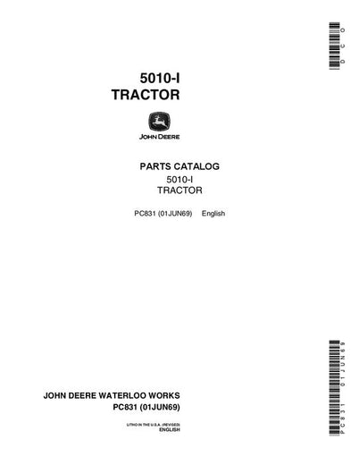 John Deere 5010, 5010I Series Tractor Parts Manual PC831