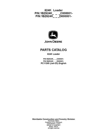 John Deere 624K K Series Loader Parts Manual PC11265