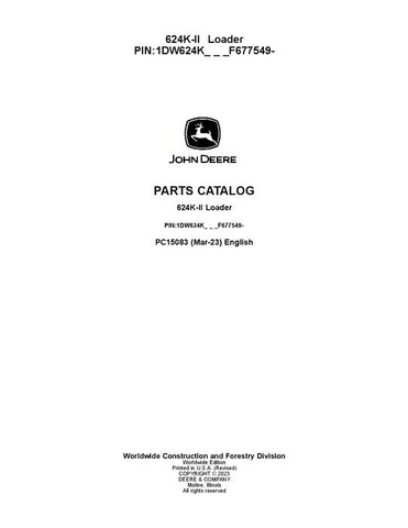 John Deere 624K Series II K Series Loader Parts Manual PC15083