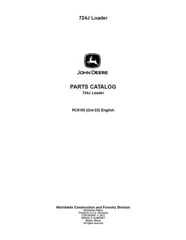 John Deere 724J J Series Loader Parts Manual PC9155