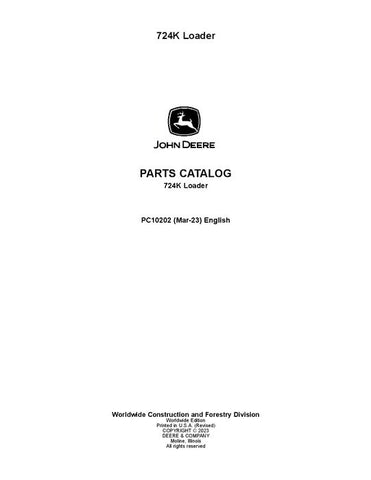 John Deere 724K K Series Loader Parts Manual PC10202