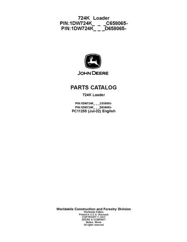 John Deere 724K K Series Loader Parts Manual PC11255