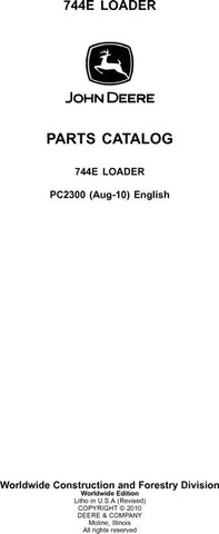 John Deere 744E E Series Loader Parts Manual PC2300