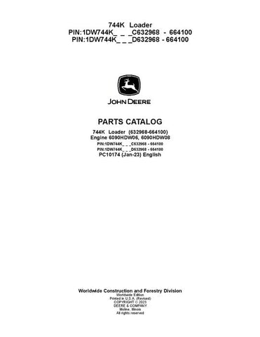 John Deere 744K K Series Loader Parts Manual PC10174