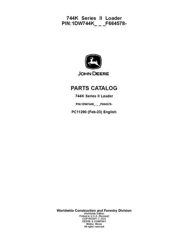 John Deere 744K Series II K Series Loader Parts Manual PC11290 